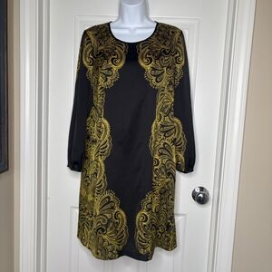 Juicy Couture Black Dress with Gold Detailing Size 8